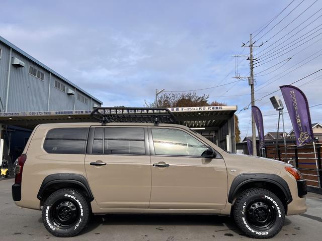 プロボックス 　全塗装／カスタム／ベージュ／新品リフトアップコイル／新品ヨコハマ　ジオランダーＸ－ＡＴ／新品トピー　スチールホイール／新品オーバーフェンダー／ロゴエンブレム／新品ルーフラック／保証１年／新品バッテリ（3枚目）