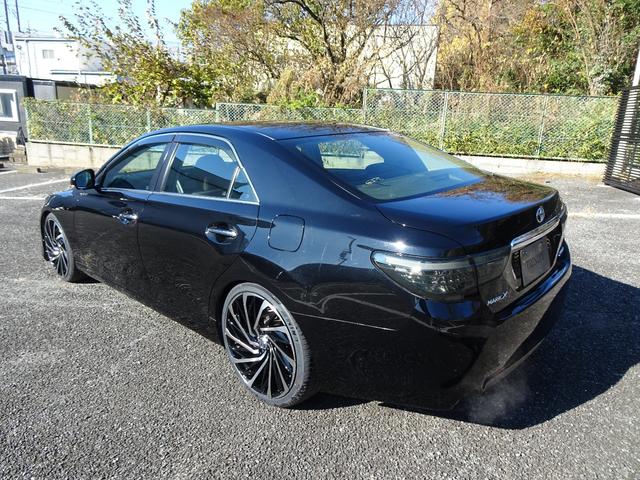 マークX 250G 新品後期仕様フロントバンパー&エアロ/新品ファイバースモール&シーケンシャルウィンカー仕様ヘッド&テールライト/新品20インチホイール&タイヤ/ローダウン/バックカメラ/Bluetoothオーディオ(16枚目)