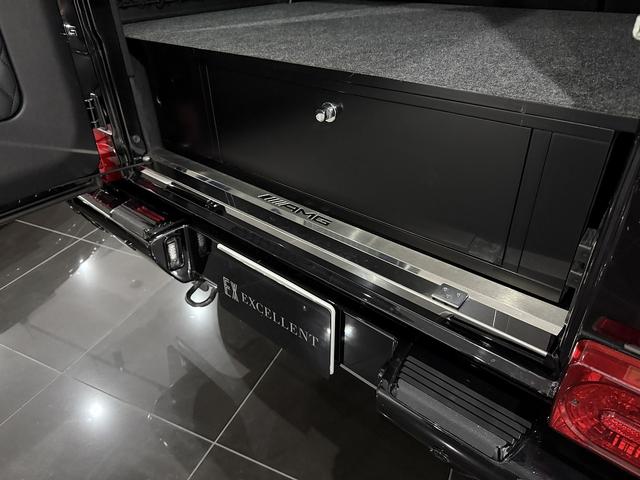 Gクラス G63 デジーノエクスクルーシブインテリアPKG 左H エアロパーツ フロントリップ/アンダーガード/リアスポイラー パナメリカーナグリル 純正21AW ブラックウィンカー 可変マフラー ハーマンカードン(44枚目)