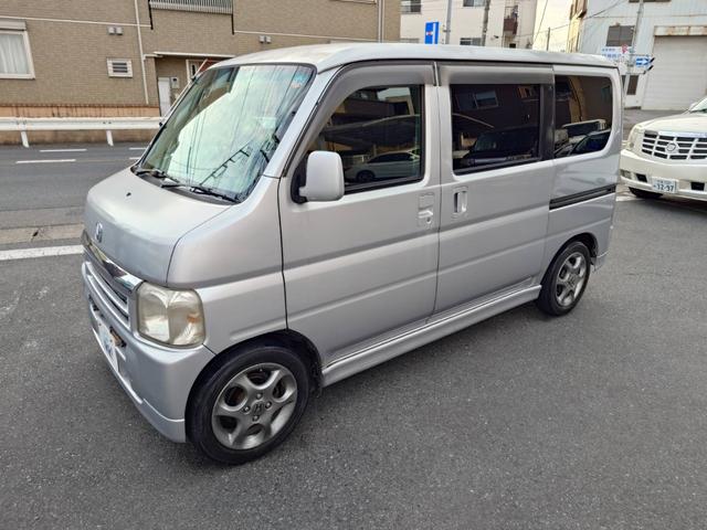 バモス ターボ　社外ディスプレイオーディオ　社外マフラー　キーレスキー　ＬＥＤヘッドライト　リアスポイラー　１４インチアルミ（2枚目）