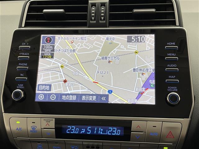 ランドクルーザープラド ＴＸ　Ｌパッケージ　マットブラックエディション　純正９型ＤＡナビ　ムーンルーフ　全方位カメラ　黒革　禁煙　ＥＴＣ２．０　ベンチレーション　シートヒーター　セーフティセンス　衝突軽減　ＢＳＭ　追従クルコン　ＬＥＤオートライト　ルーフレール　電動シート（4枚目）