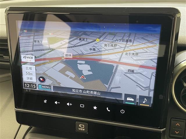 スペーシアギア ハイブリッドXZ 純正9型ナビ 全方位カメラ シートヒーター 禁煙 デュアルカメラブレーキ パーキングセンサー 衝突軽減 追従クルコン 両側パワスラ フルセグTV DVD LEDオートライト フォグ ETC 純正アルミ(4枚目)