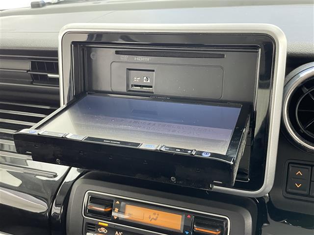 スペーシアカスタム ハイブリッドXS 社外8型ナビ 全方位カメラ シートヒーター 禁煙車 フルセグTV DVD ドラレコ ETC ハーフレザー 両側パワスラ 衝突軽減 車線逸脱 パーキングセンサー LEDオートライト フォグ 純正マット(13枚目)