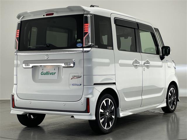 スペーシアカスタム ハイブリッドXS 社外8型ナビ 全方位カメラ シートヒーター 禁煙車 フルセグTV DVD ドラレコ ETC ハーフレザー 両側パワスラ 衝突軽減 車線逸脱 パーキングセンサー LEDオートライト フォグ 純正マット(42枚目)