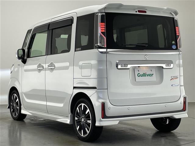 スペーシアカスタム ハイブリッドXS 社外8型ナビ 全方位カメラ シートヒーター 禁煙車 フルセグTV DVD ドラレコ ETC ハーフレザー 両側パワスラ 衝突軽減 車線逸脱 パーキングセンサー LEDオートライト フォグ 純正マット(43枚目)