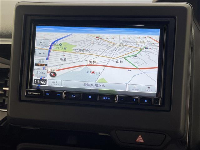 N-BOXカスタム Lターボ 社外ナビ シートヒーター 禁煙車 ホンダセンシング Bluetooth フルセグ DVD 前後ドラレコ ETC 両側パワスラ 衝突軽減 追従クルコン LEDオートライト 黒ハーフレザー パドルシフト(3枚目)