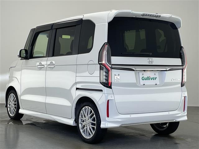 N-BOXカスタム Lターボ 社外ナビ シートヒーター 禁煙車 ホンダセンシング Bluetooth フルセグ DVD 前後ドラレコ ETC 両側パワスラ 衝突軽減 追従クルコン LEDオートライト 黒ハーフレザー パドルシフト(19枚目)