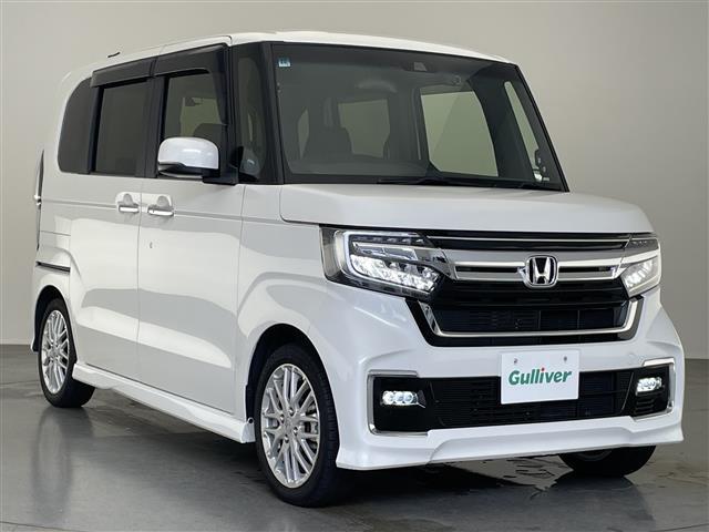 N-BOXカスタム Lターボ 社外ナビ シートヒーター 禁煙車 ホンダセンシング Bluetooth フルセグ DVD 前後ドラレコ ETC 両側パワスラ 衝突軽減 追従クルコン LEDオートライト 黒ハーフレザー パドルシフト(41枚目)