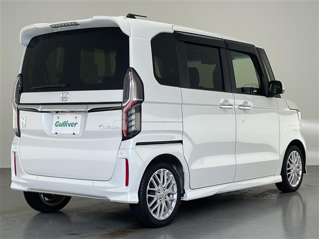 N-BOXカスタム Lターボ 社外ナビ シートヒーター 禁煙車 ホンダセンシング Bluetooth フルセグ DVD 前後ドラレコ ETC 両側パワスラ 衝突軽減 追従クルコン LEDオートライト 黒ハーフレザー パドルシフト(43枚目)