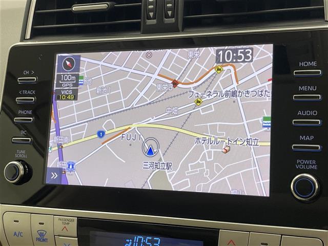 ランドクルーザープラド TX Lパッケージ メーカーナビ9型 ムーンルーフ 全方位 禁煙 ETC2.0 ベージュ革 ベンチレーション シートヒーター セーフティセンス 衝突軽減 追従クルコン LEDライト BSM ルーフレール コーナーセンサー(4枚目)