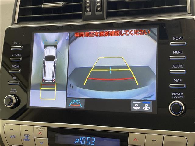 ランドクルーザープラド TX Lパッケージ メーカーナビ9型 ムーンルーフ 全方位 禁煙 ETC2.0 ベージュ革 ベンチレーション シートヒーター セーフティセンス 衝突軽減 追従クルコン LEDライト BSM ルーフレール コーナーセンサー(5枚目)