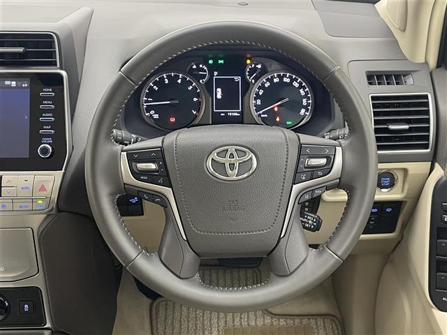 ランドクルーザープラド TX Lパッケージ メーカーナビ9型 ムーンルーフ 全方位 禁煙 ETC2.0 ベージュ革 ベンチレーション シートヒーター セーフティセンス 衝突軽減 追従クルコン LEDライト BSM ルーフレール コーナーセンサー(7枚目)