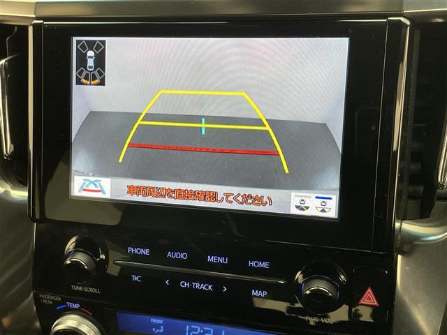 アルファード ２．５Ｓ　タイプゴールド　純正９型ＤＡナビＴＶ　純正１２．１型後席モニター　三眼ＬＥＤ　ＤＶＤ　ＥＴＣ　前後ドラレコ　電動リアゲート　両側パワスラ　セーフティセンス　衝突軽減　追従クルコン　ＡＣ１００Ｖ　バックカメラ　禁煙車（4枚目）