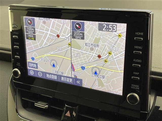 カローラツーリング ハイブリッド ダブルバイビー 純正9型DAナビフルセグTV シートヒーター DVDデッキ 革調シートカバー モデリスタガーニッシュ 電動パーキング HUD 前後ドラレコ セーフティセンス 衝突軽減 追従クルコン LEDライト 禁煙(3枚目)