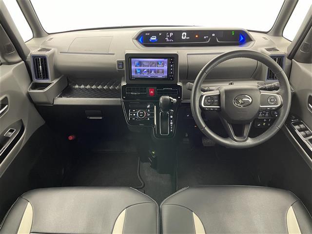 タント カスタムＲＳセレクション　純正ナビ　純正１２．８型後席モニター　全方位カメラ　シートヒーター　両側パワスラ　ナビ連動ドラレコ　スマアシＩＩＩ　衝突軽減　追従クルコン　ＬＥＤオートライト　コーナーセンサー　革調シートカバー　禁煙（2枚目）