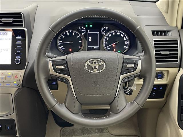 ランドクルーザープラド TX Lパッケージ メーカーナビ ムーンルーフ ベージュ革シート 全方位カメラ シートヒーター 前後ドラレコ BSM ETC2.0 セーフティセンス 衝突軽減 追従クルコン コーナーセンサー LEDオートライト フォグ(10枚目)