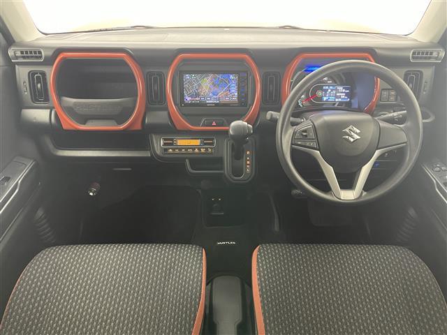 ハスラー ハイブリッドＧ　社外ナビ　シートヒーター　禁煙車　フルセグＴＶ　Ｂｌｕｅｔｏｏｔｈ　ＤＶＤ　デュアルカメラブレーキ　衝突軽減装置　車線逸脱　パーキングセンサー　ＥＴＣ　プッシュスタート　純正フロアマット　ドアバイザー（2枚目）
