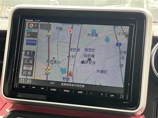 スペーシアカスタム ハイブリッドＸＳターボ　禁煙車／純正８インチナビ／両側パワースライドドア／シートヒーターＤ席／ビルトインＥＴＣ／ドライブレコーダー／クルーズコントロール／全方位／バックカメラ／ＬＥＤライト／レーンンキープアシスト／ＡＨＳ（5枚目）
