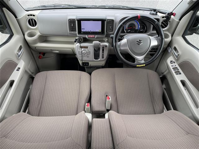 エブリイワゴン JPターボ 禁煙車/社外ナビ/両側イージークローザードア/4WD/レーンキープアシスト/リアソナー/衝突軽減ブレーキ/ETC/前方ドライブレコーダー/D席シートヒーター/純正フロアマット/ドアバイザー(4枚目)