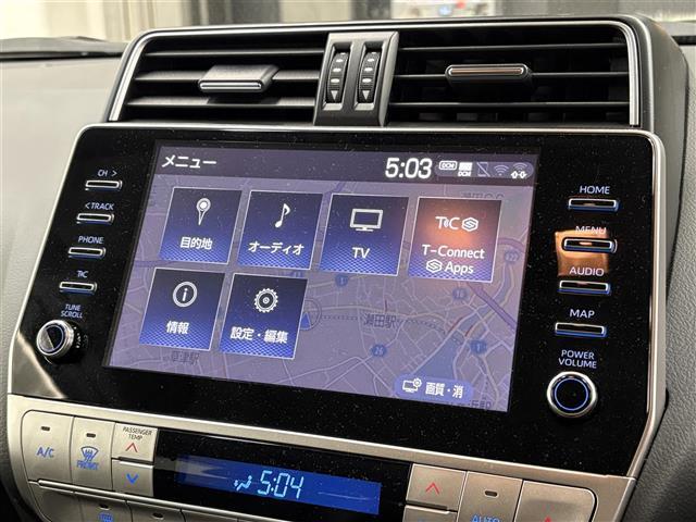 ランドクルーザープラド TX Lパッケージ マットブラックエディション 禁煙車/純正9インチナビ/サンルーフ/全方位カメラ/クリアランスソナー/ETC2.0/追従クルーズコントロール/ブラインドスポットモニター/電動格納サードシート/本革シート/シートヒーター/LED(5枚目)