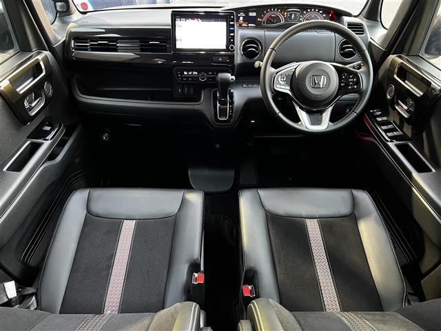 N-BOXカスタム G・EXターボホンダセンシング 禁煙車/純正9インチナビ/ホンダセンシング/バックカメラ/追従クルーズコントロール/両側パワースライドドア/アイドリングストップ/シートヒーター/ハーフレザー/MTモード付AT/LEDヘッドライト(2枚目)