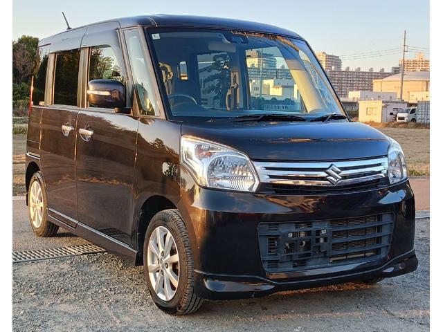 スペーシア Ｘリミテッド　ＥＴＣ　両側電動スライドドア　ナビ　ＴＶ　衝突被害軽減システム　オートライト　ＨＩＤ　スマートキー　アイドリングストップ　電動格納ミラー　シートヒーター　ベンチシート　ＣＶＴ　盗難防止システム　ＡＢＳ（3枚目）