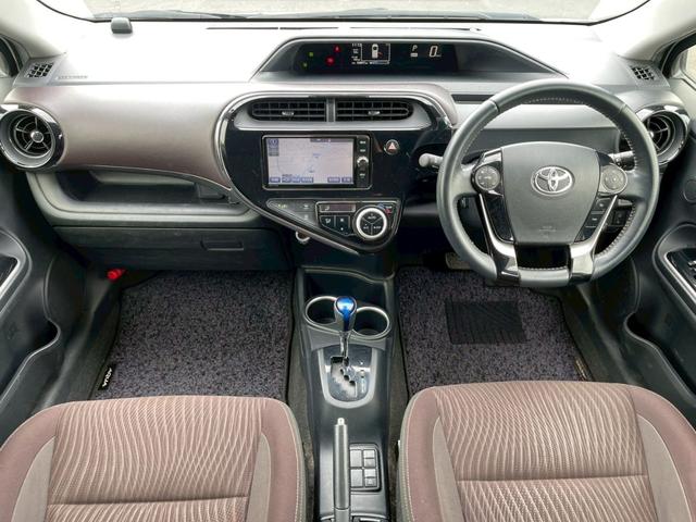 アクア G 純正ナビTV バックモニター プリクラッシュ 車線逸脱 クルーズコントロール スマートキー プッシュスタート LEDヘッドライト ワンオーナー(9枚目)