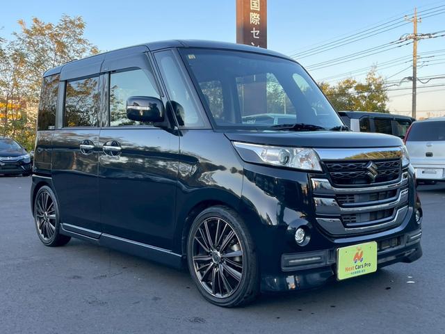 スペーシアカスタムＺ ターボ　ナビ　フルセグＴＶ　パワースライドドア　バックモニター　社外１６インチアルミ　ＨＩＤヘッドライト　オートエアコン　ＴＥＩＮ車高調　プッシュスタート　取扱説明書　記録簿　セーフティサポート（3枚目）