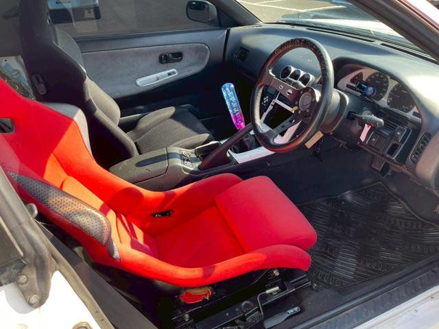 １８０ＳＸ タイプＸ　東名エキマニ　Ｓ１５後期メタルタービン　Ｒ３２燃料ポンプ　ＮＩＳＭＯ７４０インジェクター　ＧＲＥＸオイルクーラーキット　１４前期ラジエター　パワーＦＣ　ＥＲ３４インナードラム公認　Ｄｅｆｉ３連メーター（13枚目）