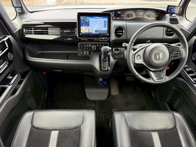 N-BOXカスタム EXターボ 両側パワースライドドア 社外ナビ フルセグ バックモニター 衝突軽減ブレーキ 前後方誤発進抑制 標識認識 追従クルーズコントロール LEDヘッドライト シートヒーター パドルシフト ETC(9枚目)