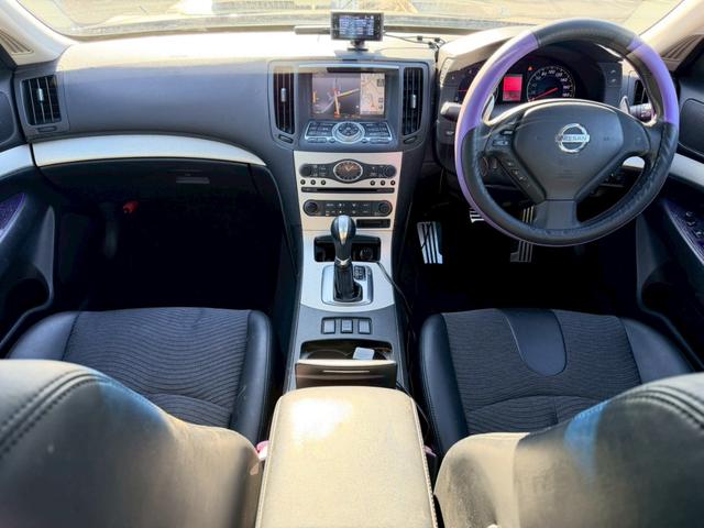 スカイライン 350GT タイプS RAYSアルミ TEIN車高調 柿本改マフラー メーカーナビ バックモニター スマートキー プッシュスタート HIDヘッドライト ETC(9枚目)