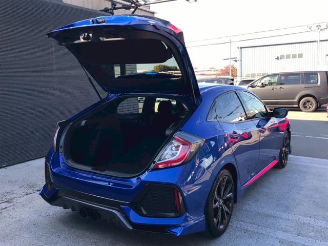 シビック ハッチバック　６速ＭＴ　ＨＫＳマフラー　ＢＬＩＴＺエアインテークパイプ　エアロ　Ｇａｔｈｅｒｓナビ　Ａｐｐｌｅｃａｒｐｌａｙ　Ｂｌｕｅｔｏｏｔｈ　ＴＶ　純正１８ＡＷ　前後ドラレコ　レーダークルーズ　衝突軽減　ＥＴＣ（63枚目）