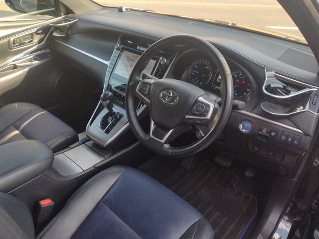 ハリアーハイブリッド プログレスメタル＆レザーパックスタイルブルーイッシュ　４ＷＤ　ドライブレコーダー　全周囲カメラ　クリアランスソナー　オートクルーズコントロール　レーンアシスト　パワーシート　衝突被害軽減システム　ナビ　ＴＶ　オートマチックハイビーム　オートライト（10枚目）