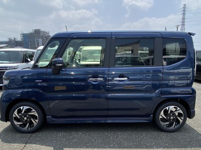 スペーシアカスタム ハイブリッドＸＳ　届出済未使用車　両側パワースライドドア　電動パーキングブレーキ　クルーズコントロール　リアサーキュレーター　マルチユースフラップ　ハンドルヒーター　シートヒーター　衝突軽減ブレーキ　禁煙車（7枚目）