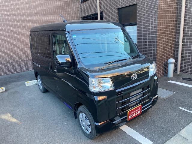 ハイゼットカーゴ クルーズターボ　衝突被害軽減システム　スマートアシスト　クリアランスソナー　純正メモリーナビ　フルセグＴＶ　両側スライドドア　スマートキー　アイドリングストップ　ＥＳＣ　エアコン　整備保証付（2枚目）