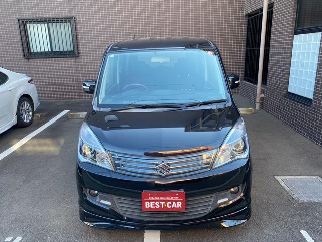 ソリオ ブラック＆ホワイト　社外ナビゲーション　地デジＴＶ　両側電動スライドドア　ＥＴＣ　ＨＩＤヘッドライト　スマートキー　シートヒーター　純正アルミホイール　純正エアロ　専用シート　ＡＢＳ　エアバック　整備保証付（4枚目）