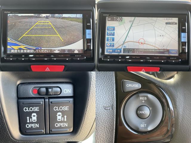 N-BOXカスタム 2トーンカラースタイル G・ターボLパッケージ 衝突軽減ブレーキ 両側パワースライド バックカメラ 純正ナビ フルセグTV オートクルーズ LEDフォグ ダウンサス 純正15AW パドルシフト 革巻きステアリング カーテン・サイドエアバック(4枚目)