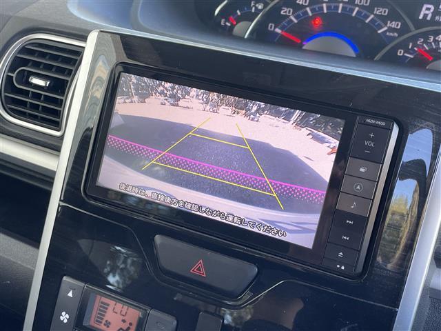 タント カスタムX トップエディションSAII 禁煙車/純正ナビ/バックカメラ/フルセグ/ETC/両側パワースライドドア/Bluetooth/DVD再生/スマートキー/スペアキー/ハーフレザーシート/衝突軽減ブレーキ/LEDヘッドライト(10枚目)