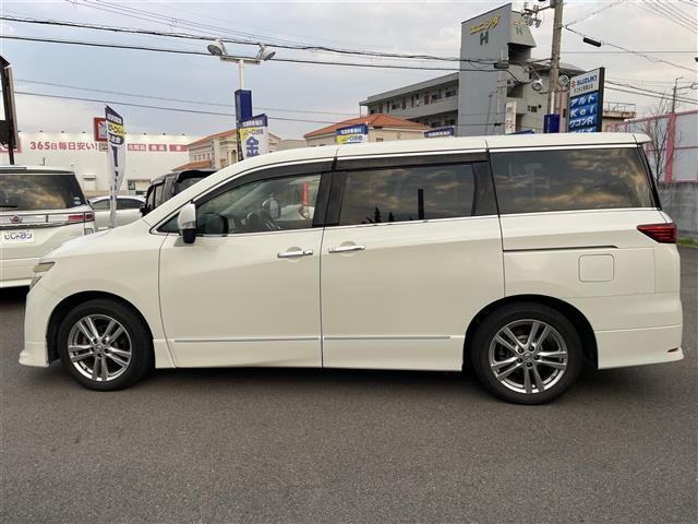 エルグランド 250ハイウェイスター 社外ナビ 社外フリップダウンモニター 両側パワスラ 半革シート 革巻きステアリング オートライト ウィンカーミラー 木目調パネルETC(5枚目)