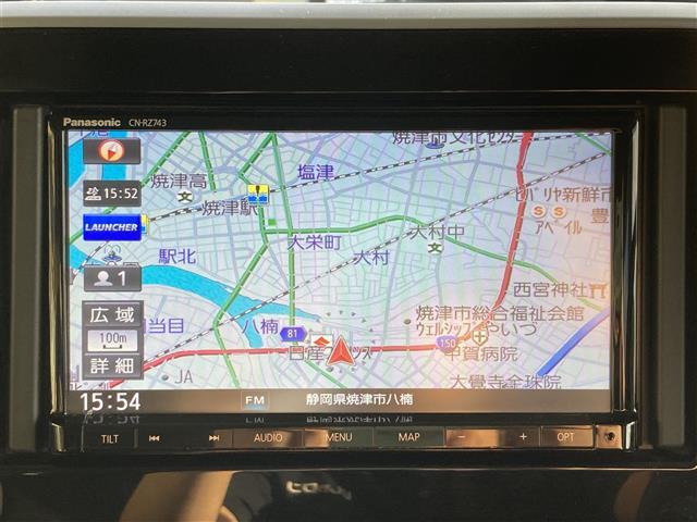 スペーシアカスタム ハイブリッドXS 社外SDナビ フルセグTV Bluetooth接続 CD DVD ミュージックサーバー 両側パワースライドドア 衝突軽減ブレーキ LEDヘッドライト オートライト プッシュスタート&スマートキー(3枚目)