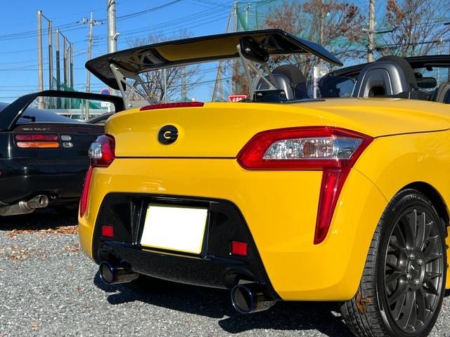コペン ローブ JworksGTウイング/BLITZ車高調/ENKEI16インチアルミホイール/柿本改マフラー/全席シートヒーター/GSPORTドアミラー/電動オープン/タワーバー(6枚目)