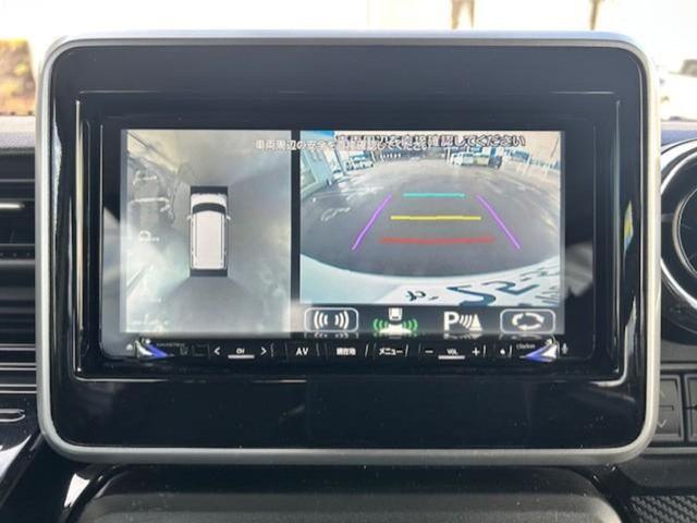スペーシアカスタム 4WDハイブリッドXSターボ 新品タイヤ/保証書/社外 SDナビ/セーフティサポート(スズキ)/両側電動スライドドア/シートヒーター 前席/全方位モニター用カメラ/車線逸脱防止支援システム/シート ハーフレザー 全周囲カメラ(10枚目)
