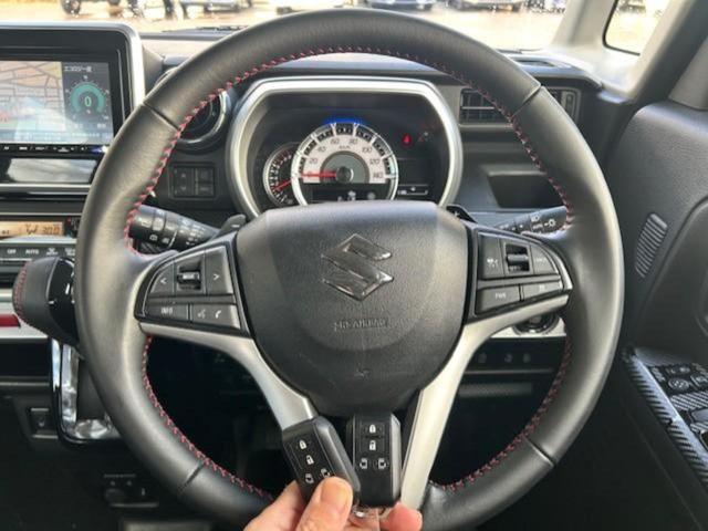 スペーシアカスタム 4WDハイブリッドXSターボ 新品タイヤ/保証書/社外 SDナビ/セーフティサポート(スズキ)/両側電動スライドドア/シートヒーター 前席/全方位モニター用カメラ/車線逸脱防止支援システム/シート ハーフレザー 全周囲カメラ(15枚目)