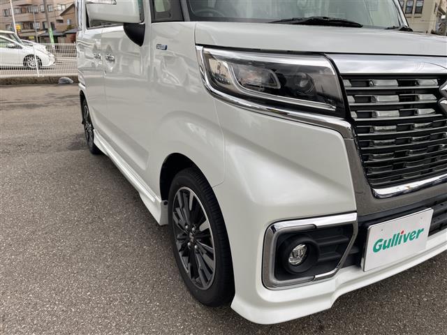 スペーシアカスタム ハイブリッドＸＳターボ　４ＷＤ　ターボ　社外メモリーナビ　フルセグＴＶ　バックカメラ　ＬＥＤヘッドライト　ＥＴＣ　シートヒーター　両側パワースライド　スマートキー　クルコン　レーダーブレーキ　純正アルミ　ハーフレザーシート（24枚目）