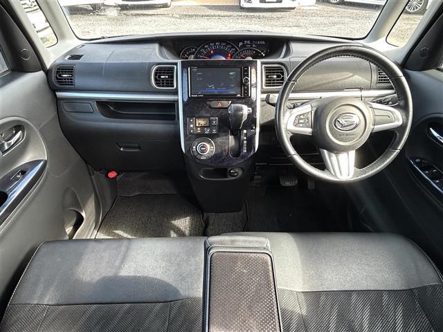 タント カスタムRS トップエディションSAII /ナビ(CN-RX02WD)/TV/CD/DVD/Bluetooth/バックカメラ/両側パワースライドドア/ETC/ハーフレザーシート/純正フロアマット/純正アルミホイール/ドアバイザ(5枚目)