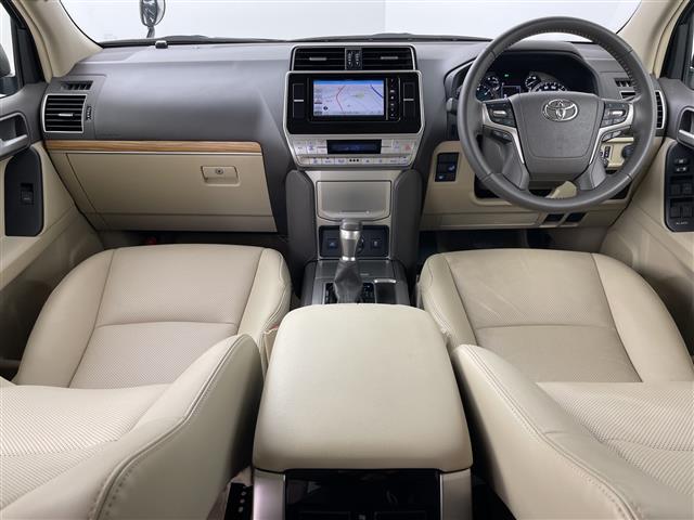 ランドクルーザープラド TX Lパッケージ レザーシート(ベージュ) パワーシート シートヒーター ベンチレーション ルーフレール 社外ナビ フルセグTV BT バックカメラ レーダークルーズコントロール ビルトインETC 横滑り防止(2枚目)