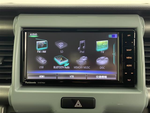 ハスラー タフワイルド　４ＷＤ　社外ナビ　　全方位カメラ　バックカメラ　ハーフレザーシート　衝突軽減装置　レーンキープアシスト　コーナーセンサー　横滑り防止装置　ダウンヒルアシスト　アイドリングストップ　ビルトインＥＴＣ（3枚目）