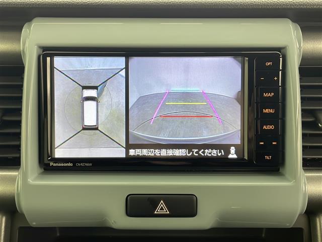ハスラー タフワイルド　４ＷＤ　社外ナビ　　全方位カメラ　バックカメラ　ハーフレザーシート　衝突軽減装置　レーンキープアシスト　コーナーセンサー　横滑り防止装置　ダウンヒルアシスト　アイドリングストップ　ビルトインＥＴＣ（4枚目）