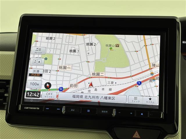 Ｎ－ＢＯＸ Ｇ・ＥＸホンダセンシング　社外ナビ（ＢＴ，フルセグＴＶ）　バックカメラ　ビルトインＥＴＣ　レーダー探知機　アダプティブクルコン　ホンダセンシング　衝突軽減　レーンキープ　先行車発進お知らせ　標識認識機能　片側電動スライドドア（3枚目）
