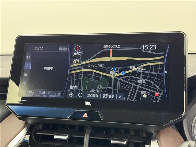 ハリアー Ｚ　モデリスタエアロ　純正１２．３型ＤＡナビ／フルセグＴＶ　全方位カメラ　ＪＢＬサウンド　ＥＴＣ２．０　デジタルルームミラー／ドラレコ　トヨタセーフティセンス　ＰＫＳＢ　ハーフレザー　パワーバックドア（3枚目）